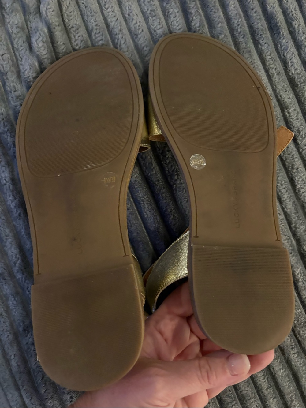 Lucky Brand Gold Ankle-Strap Sandals - Picture 5 of 8